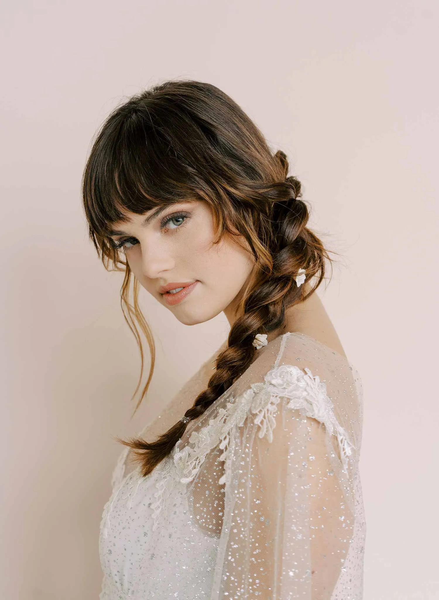 Floral bud bridal hair pin set of 5 - Style #2168
