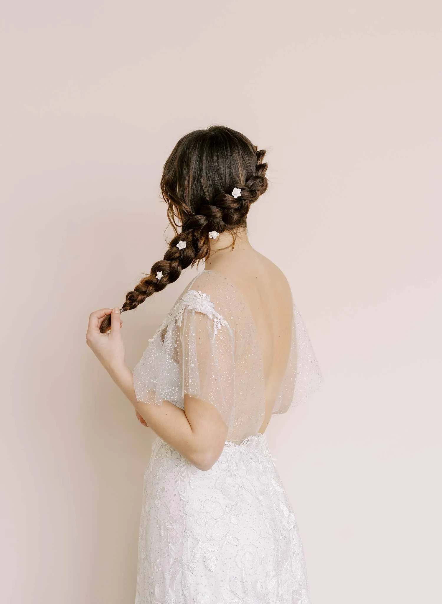 Floral bud bridal hair pin set of 5 - Style #2168