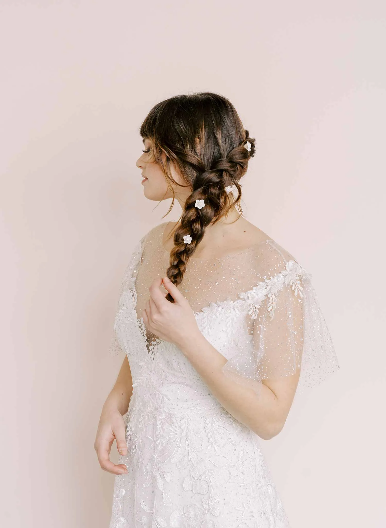 Floral bud bridal hair pin set of 5 - Style #2168