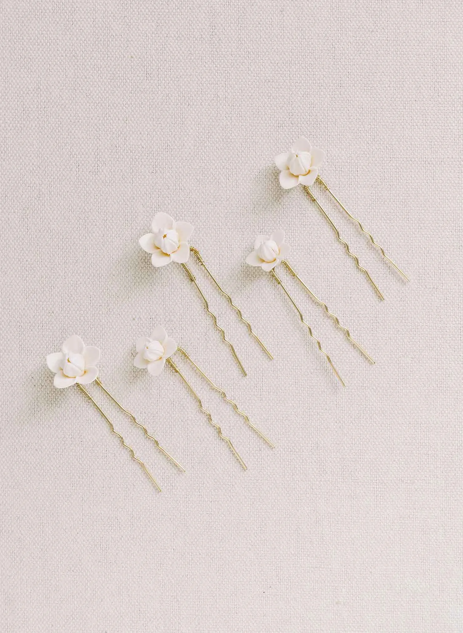 Floral bud bridal hair pin set of 5 - Style #2168