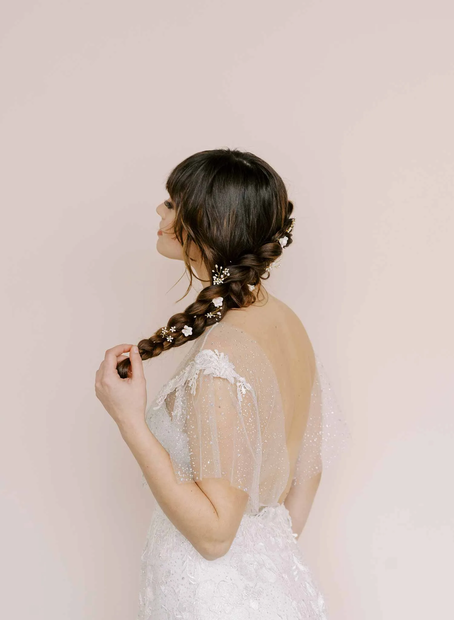 Floral bud bridal hair pin set of 5 - Style #2168