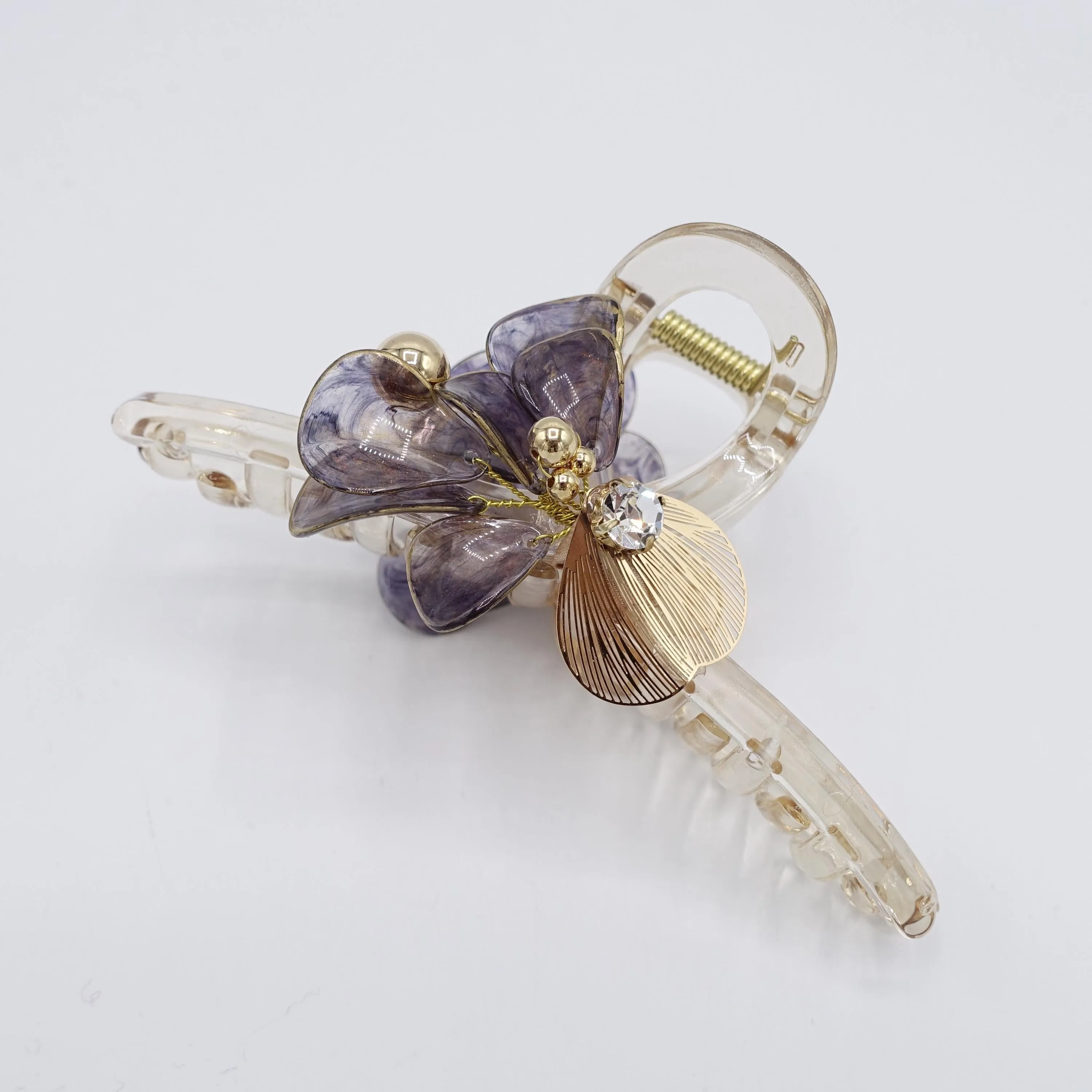 flower hair claw, handmade hair claw, embellished hair claw for women