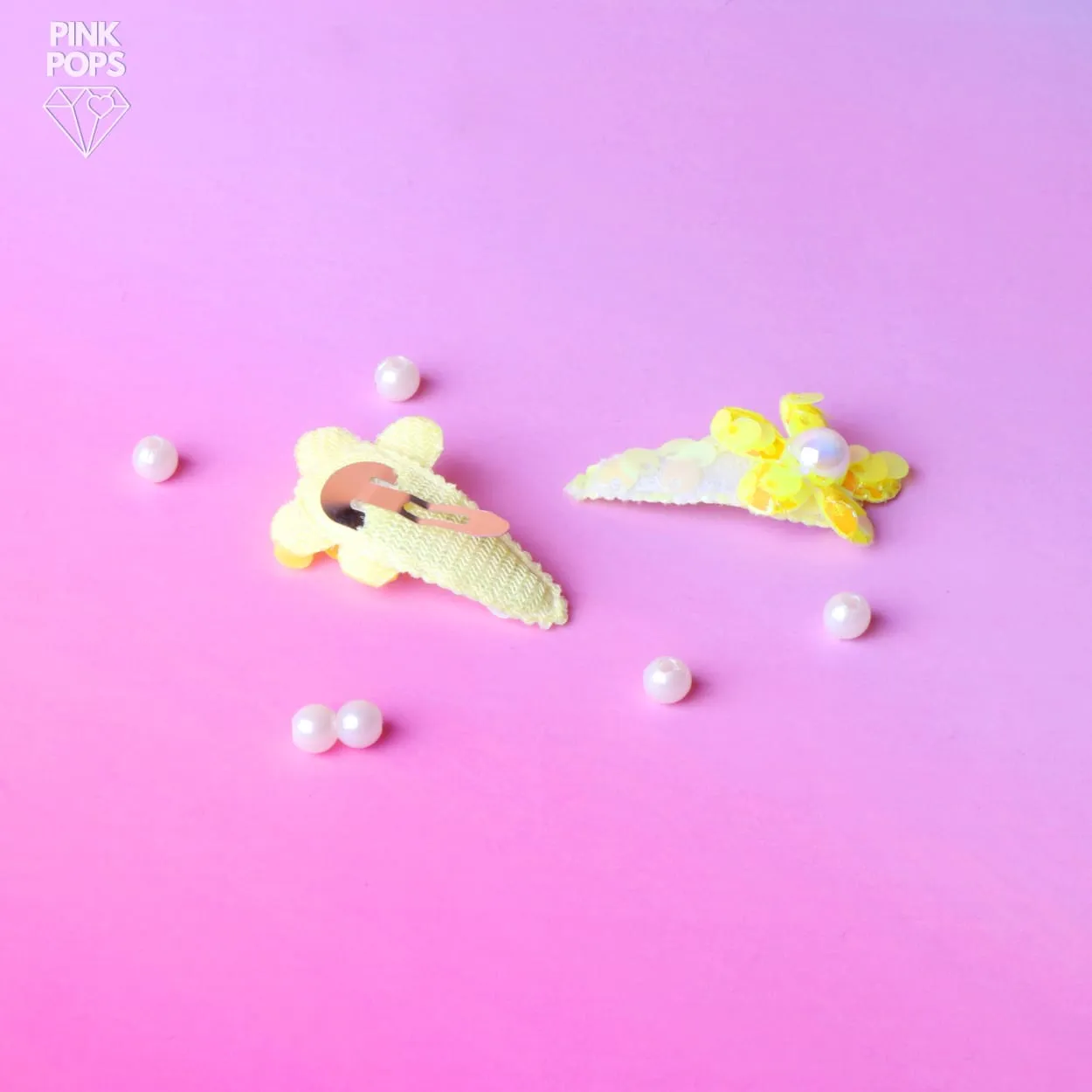 Flower Sequin Mini Hair Clips