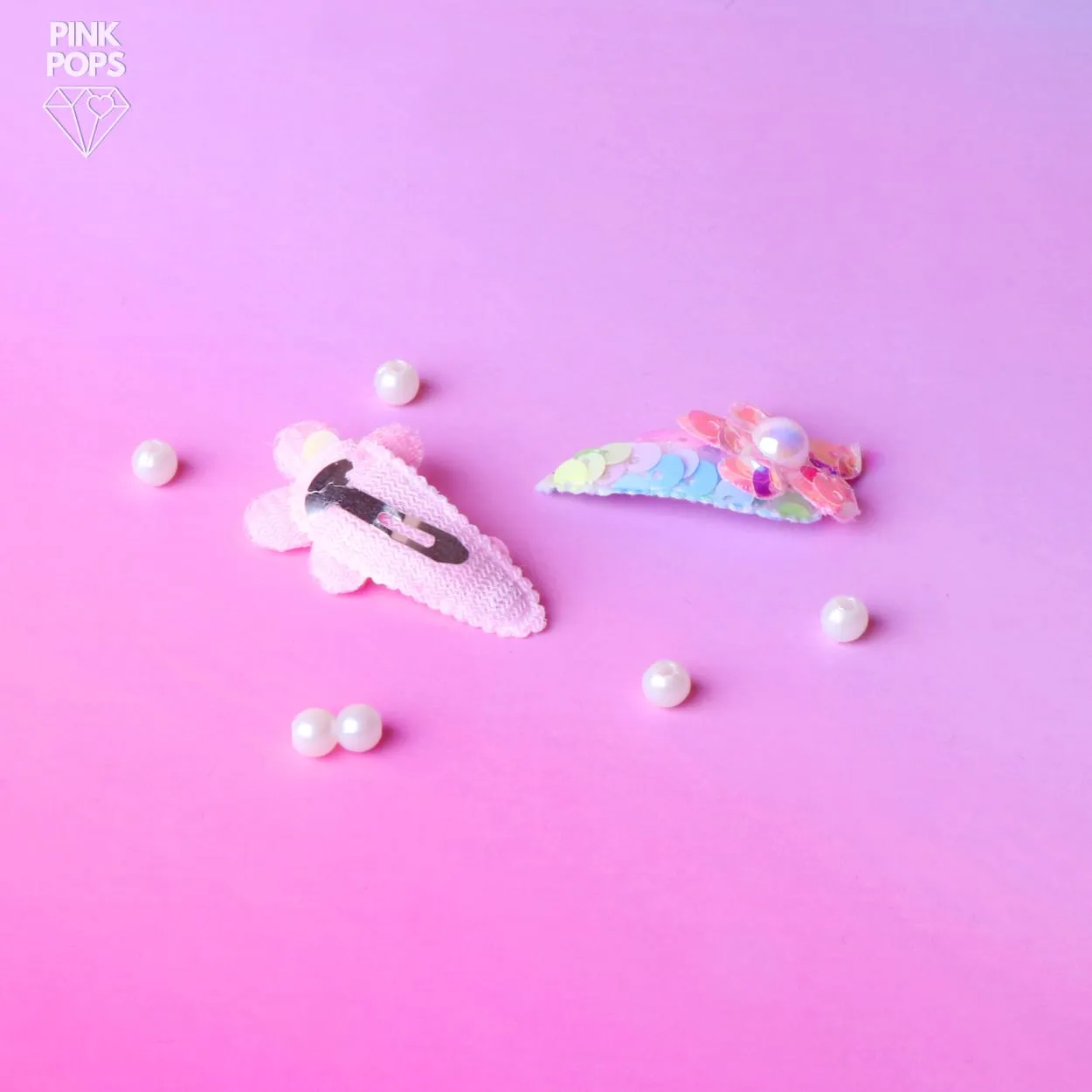 Flower Sequin Mini Hair Clips
