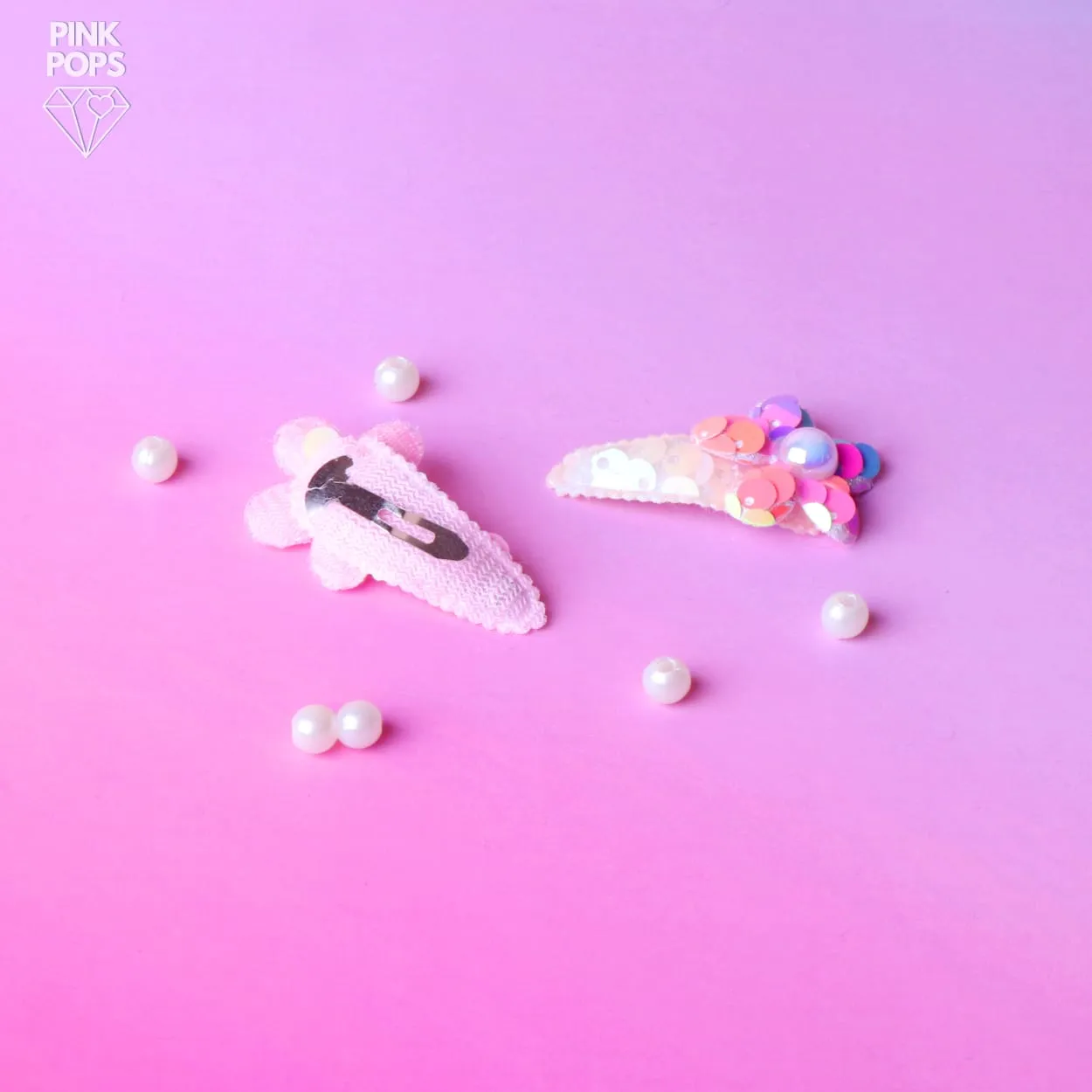 Flower Sequin Mini Hair Clips