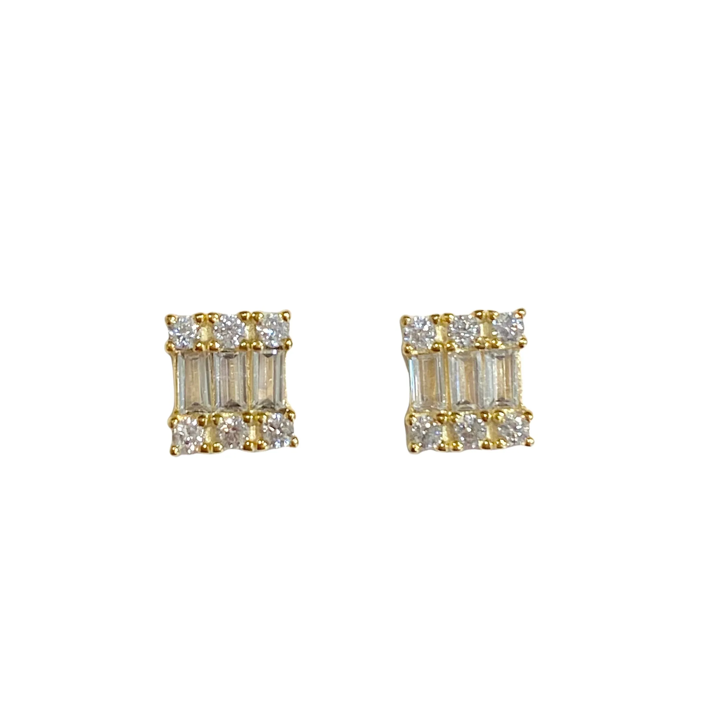 Geovana Baguette Square Studs