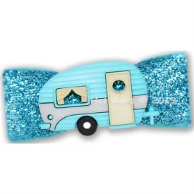 Glamping Ribbon Hair Bow - Blue