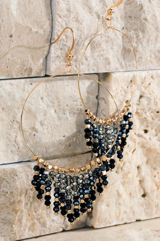 Glass Beaded Chandelier Earrings