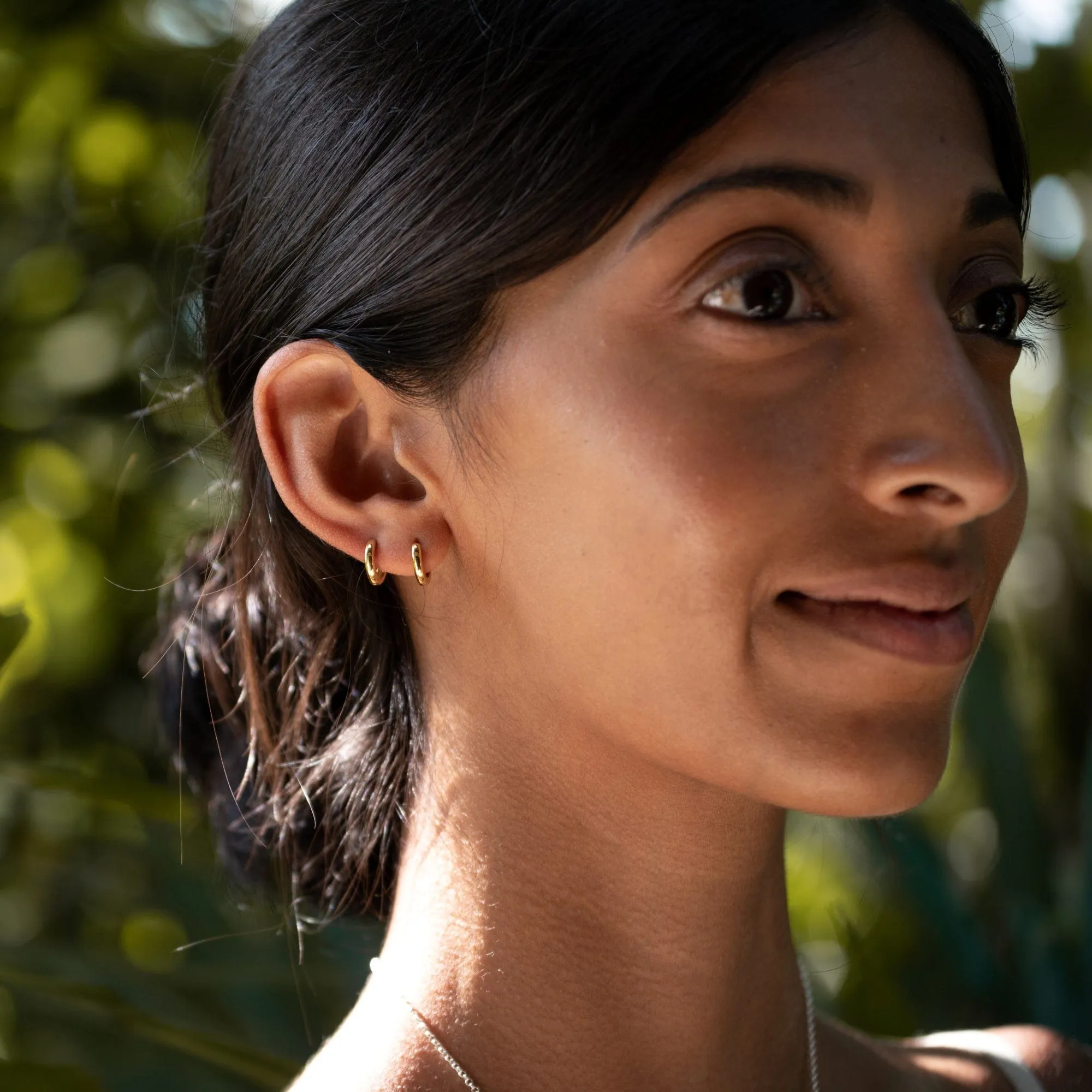 Gold Plated Huggie Hoop Earrings