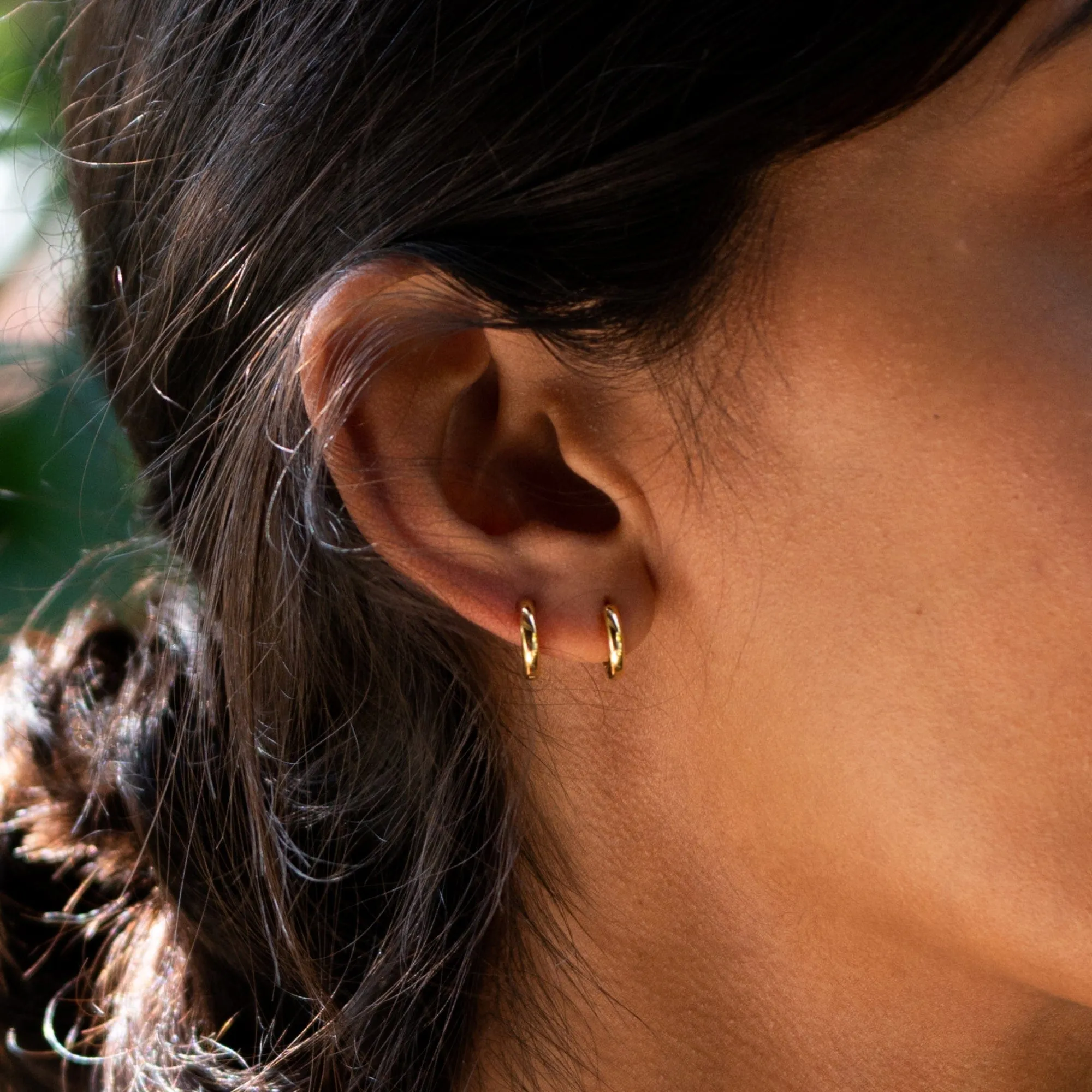 Gold Plated Huggie Hoop Earrings