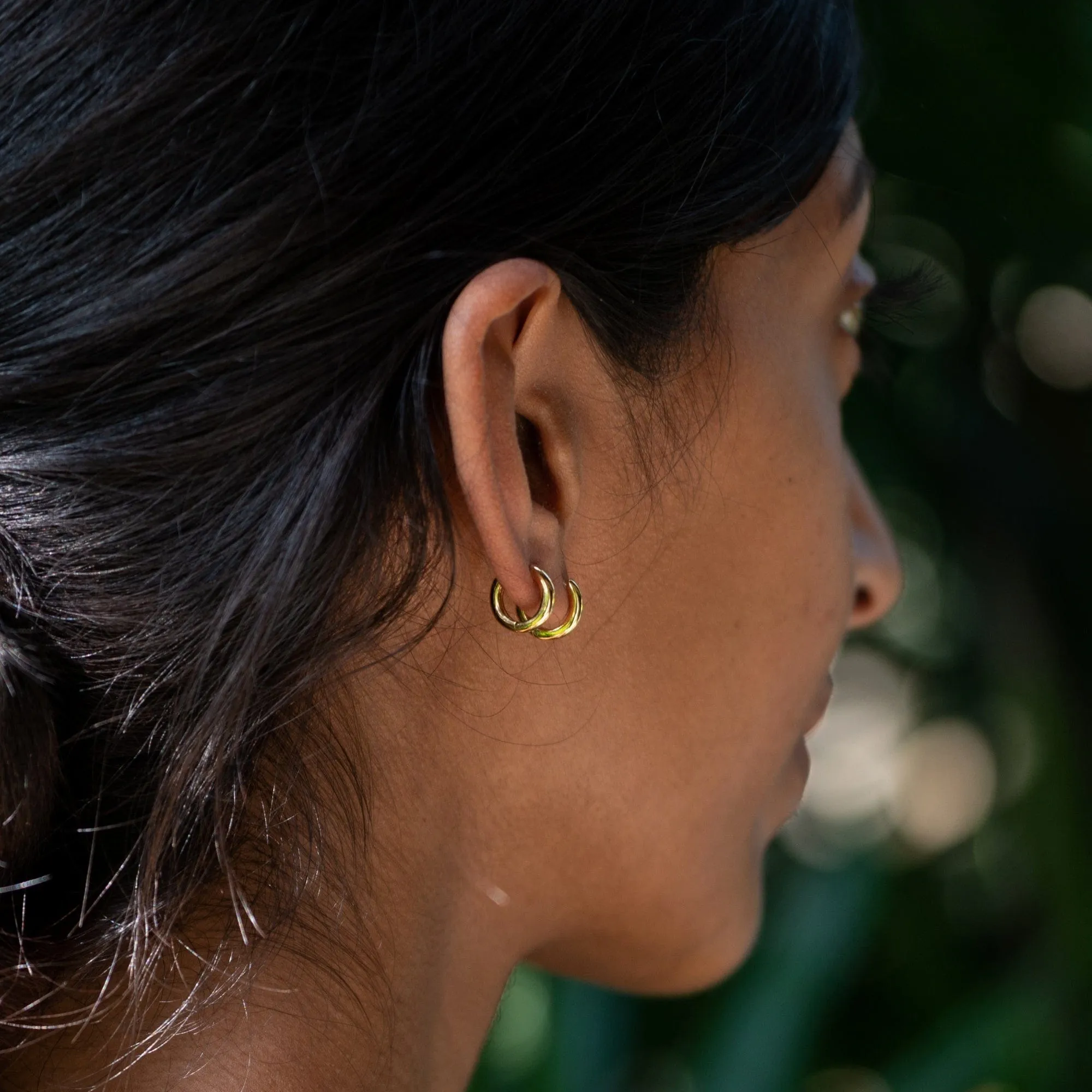 Gold Plated Huggie Hoop Earrings