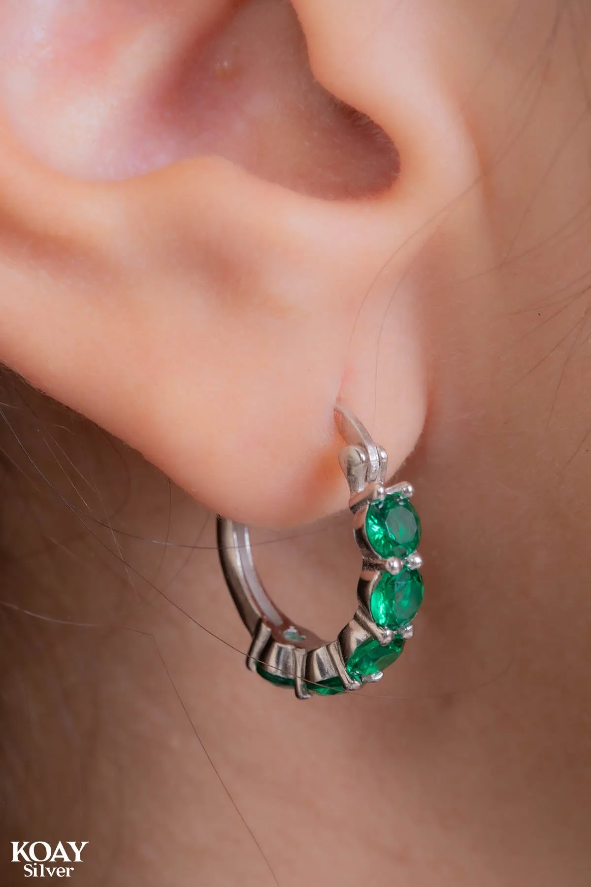 Green Zircons Hoop