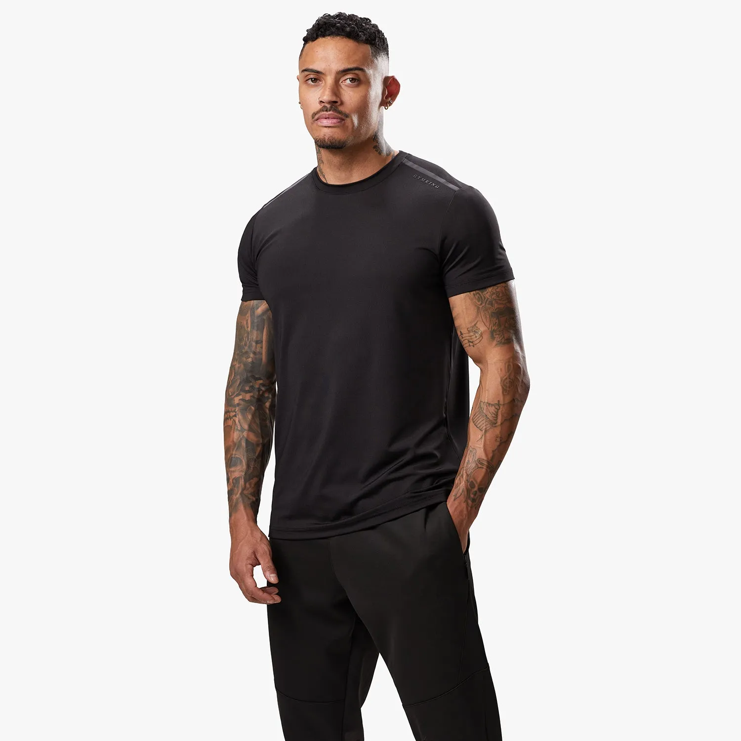 Gym King Alpha Poly Tee - Black