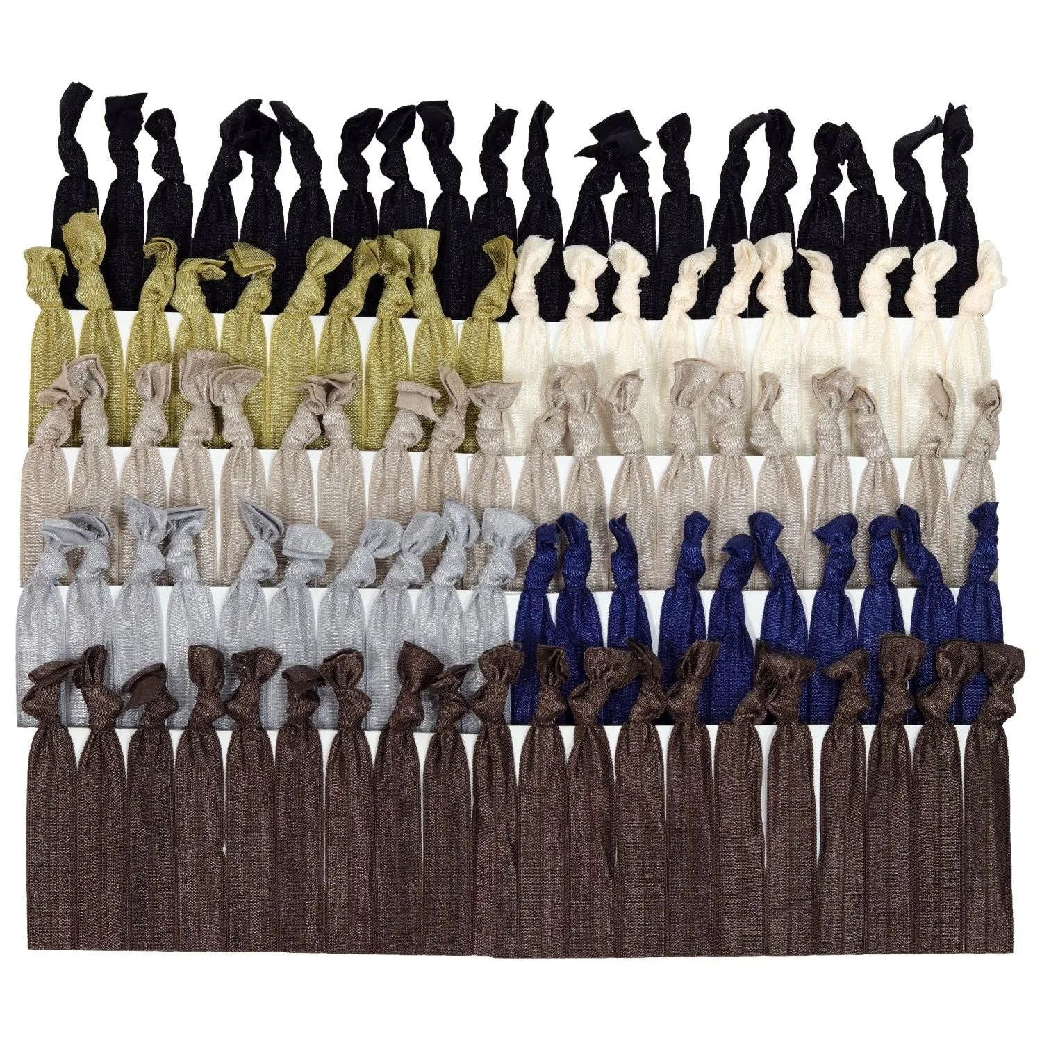 Hair Ties 100 Elastic Solids Ponytail Holders Ribbon Knotted Bands