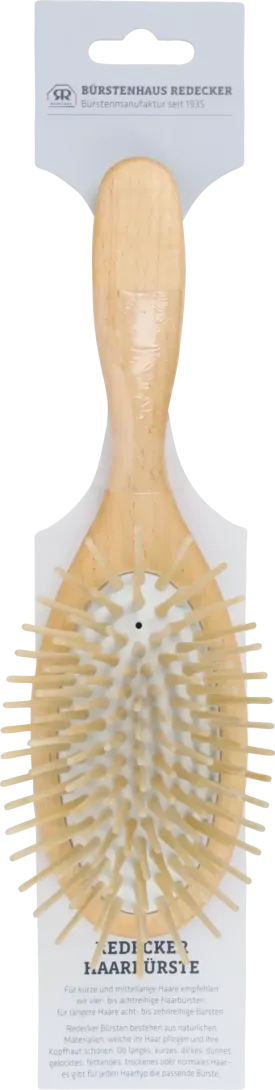 Hairbrush Beechwood, long pins for long hair