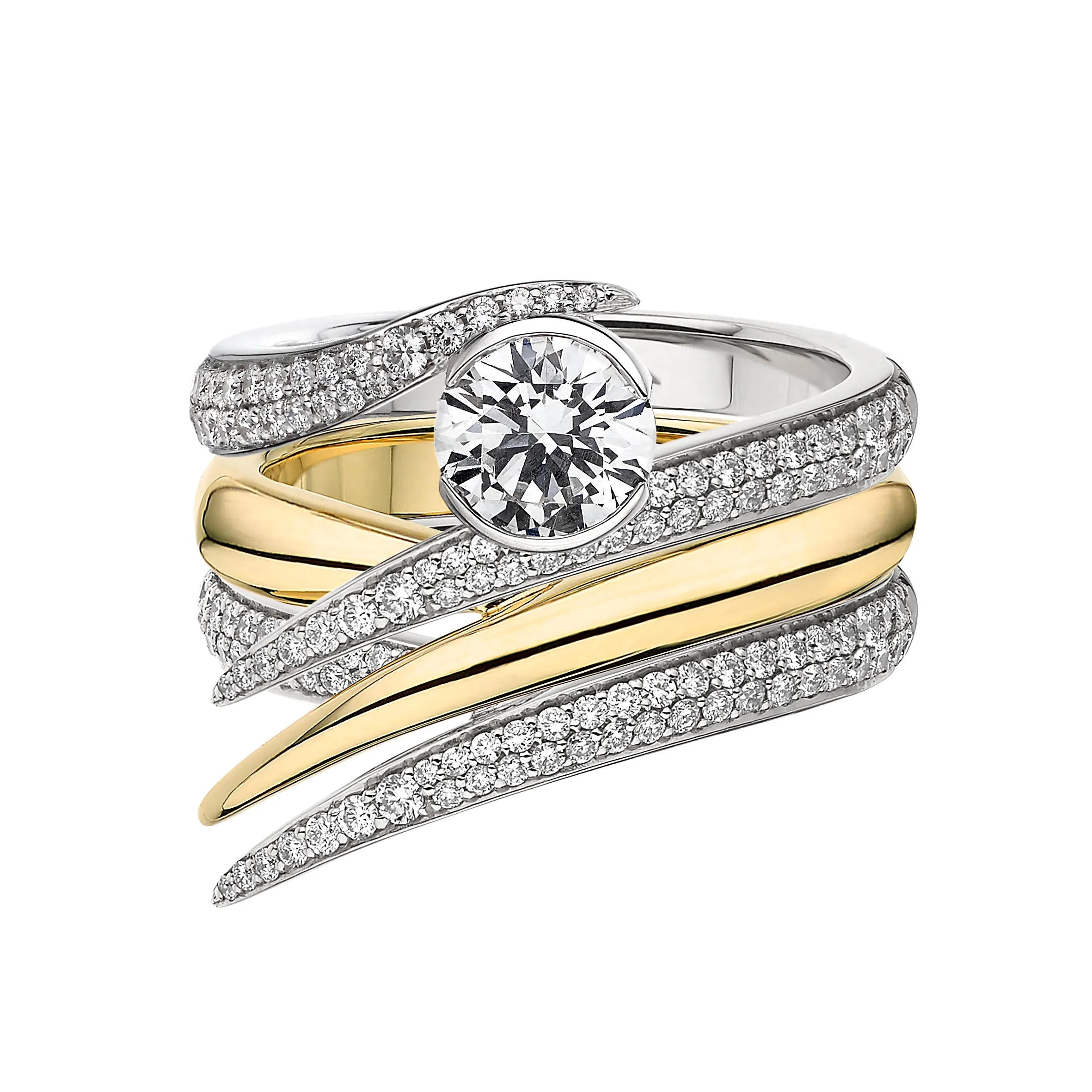 Interlocking Solitaire100 Engagement Ring - 18ct White Gold & 1.50ct Diamond