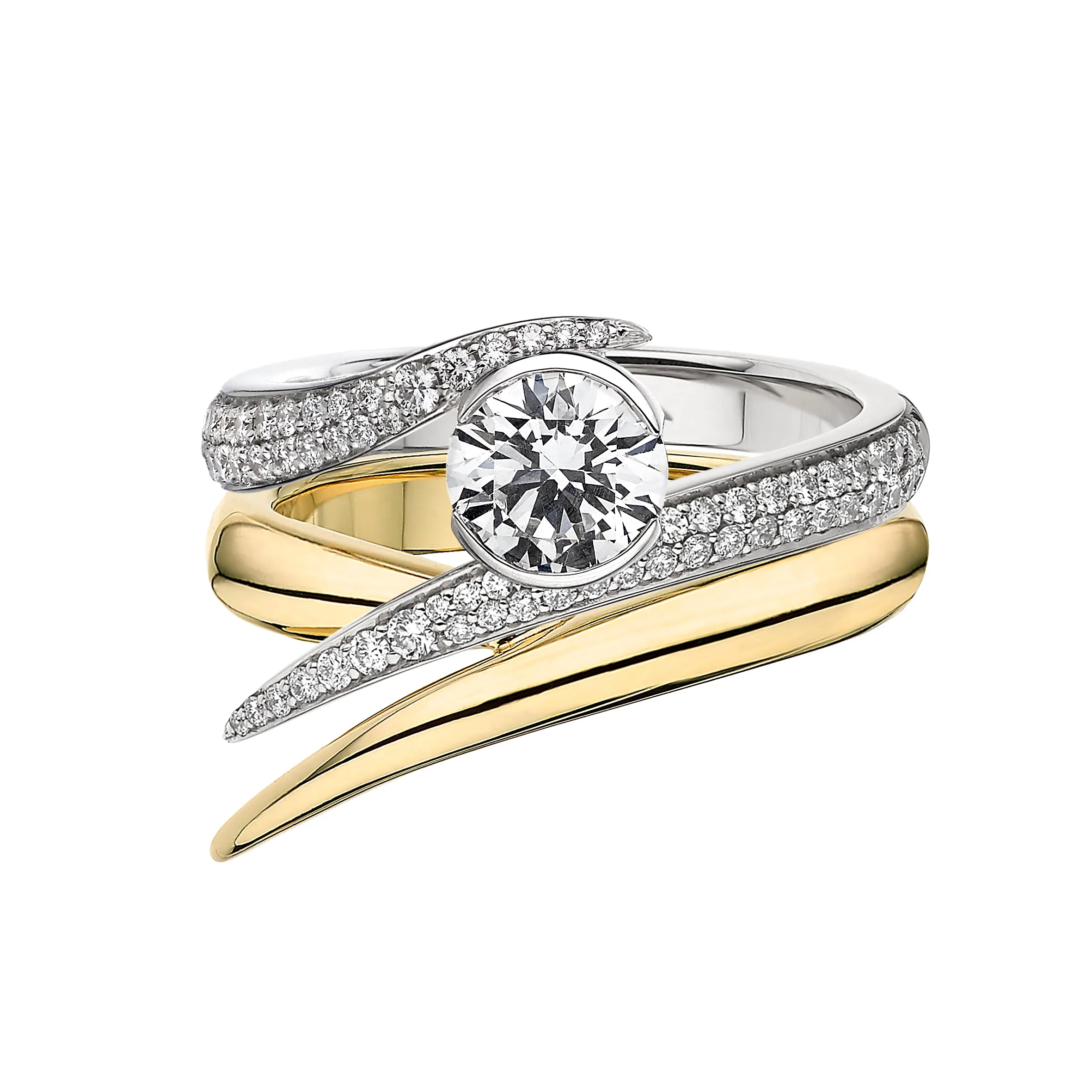 Interlocking Solitaire100 Engagement Ring - 18ct White Gold & 1.50ct Diamond