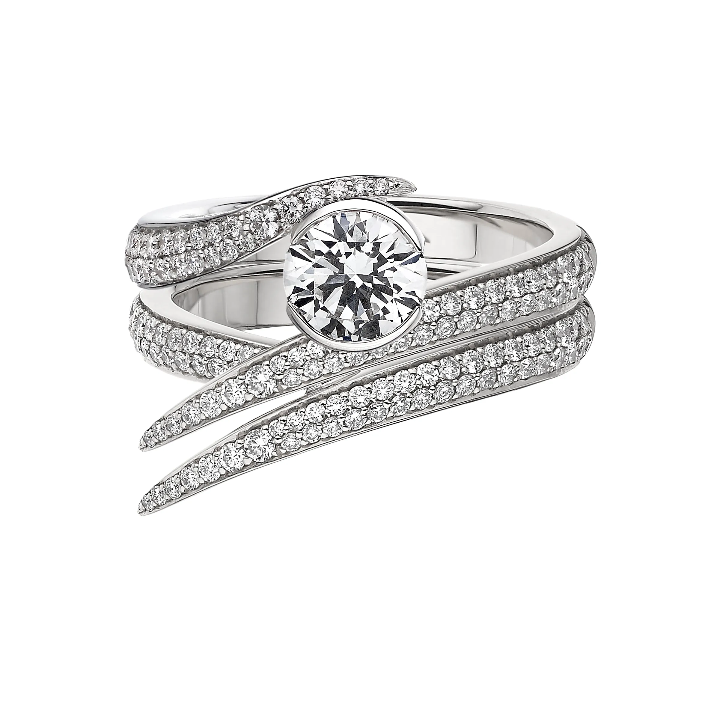 Interlocking Solitaire100 Engagement Ring - 18ct White Gold & 1.50ct Diamond