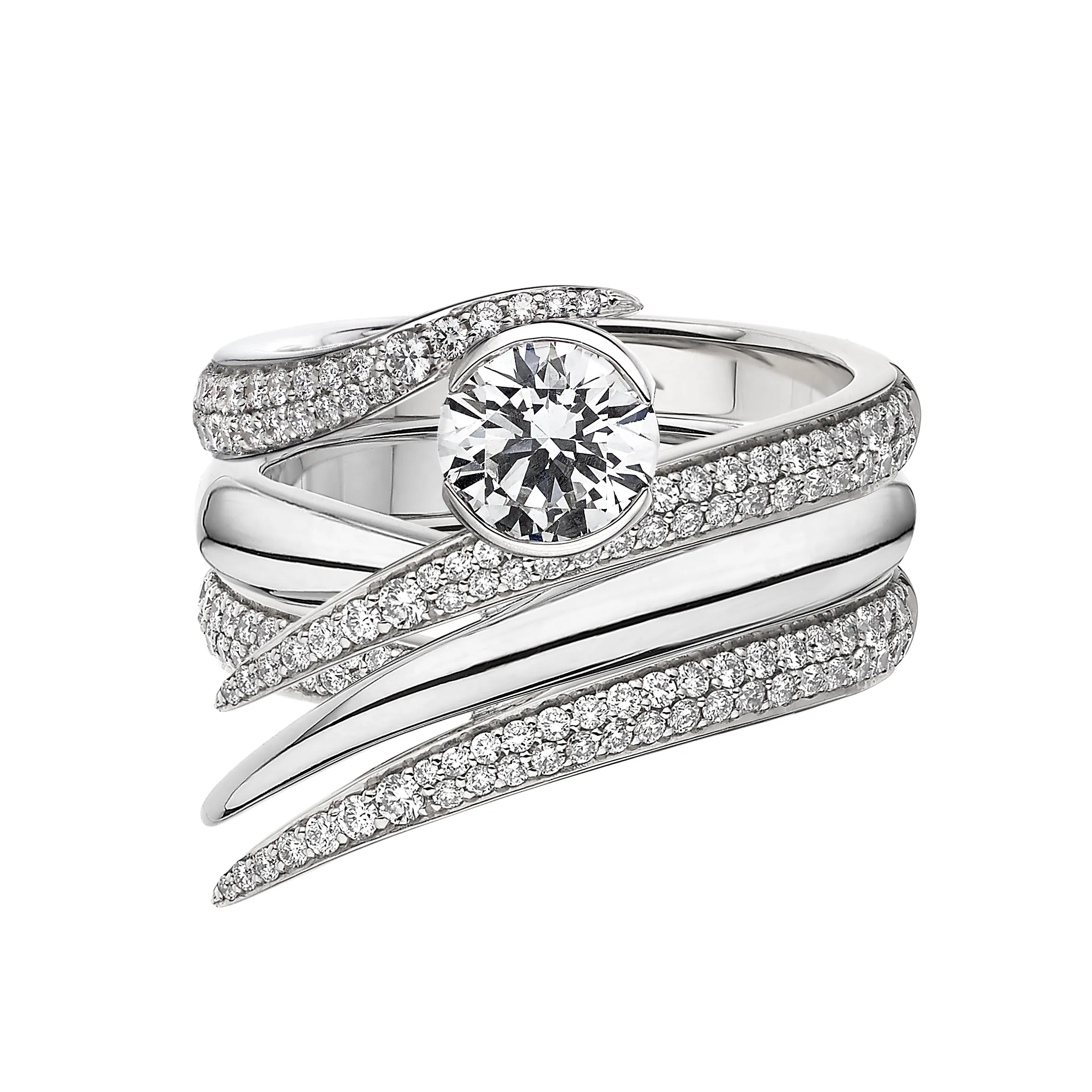 Interlocking Solitaire100 Engagement Ring - 18ct White Gold & 1.50ct Diamond