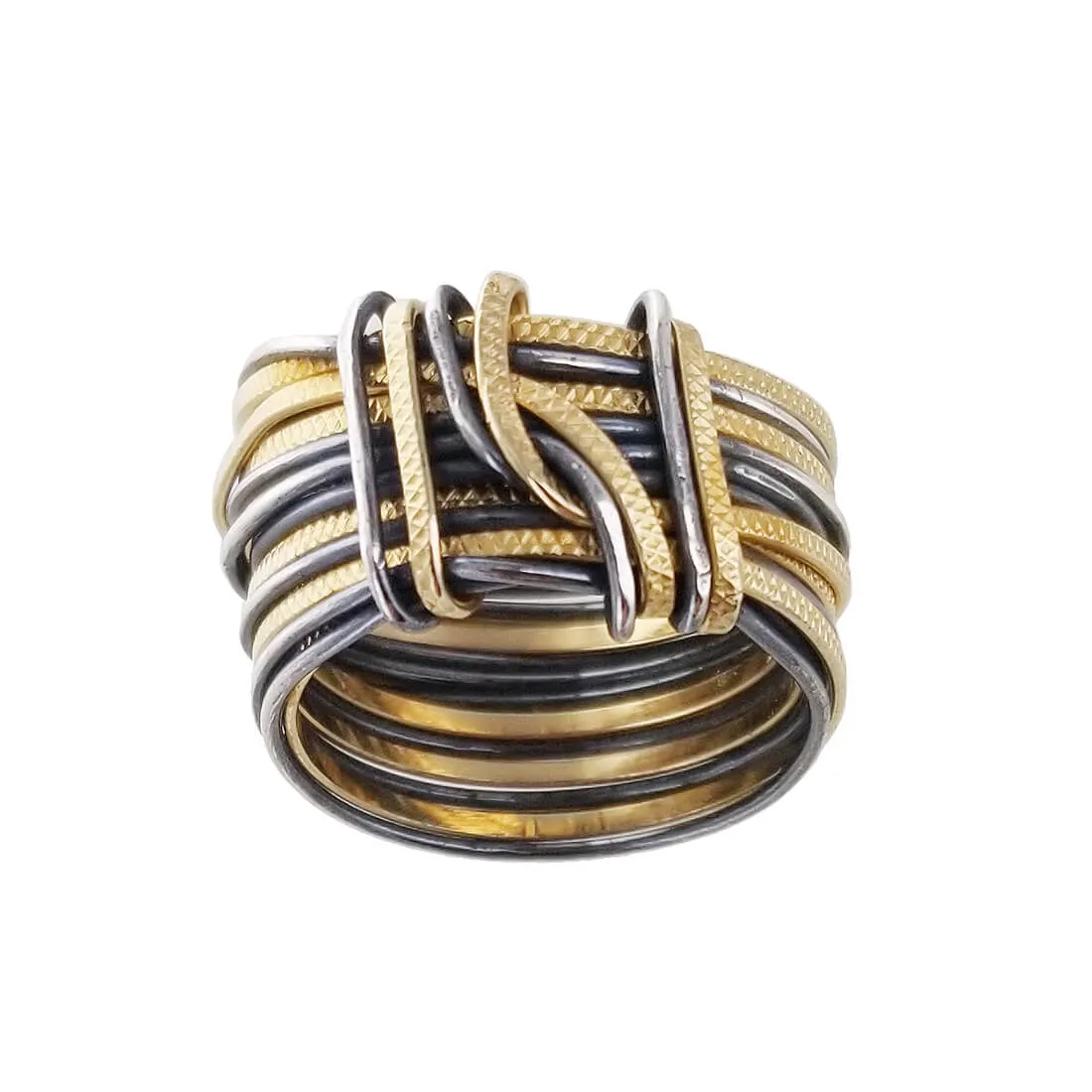 Israeli Ithil Interwoven Slender Strands Ring