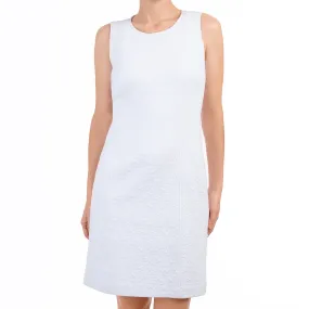 Jacquard Princess Line Dress in White.