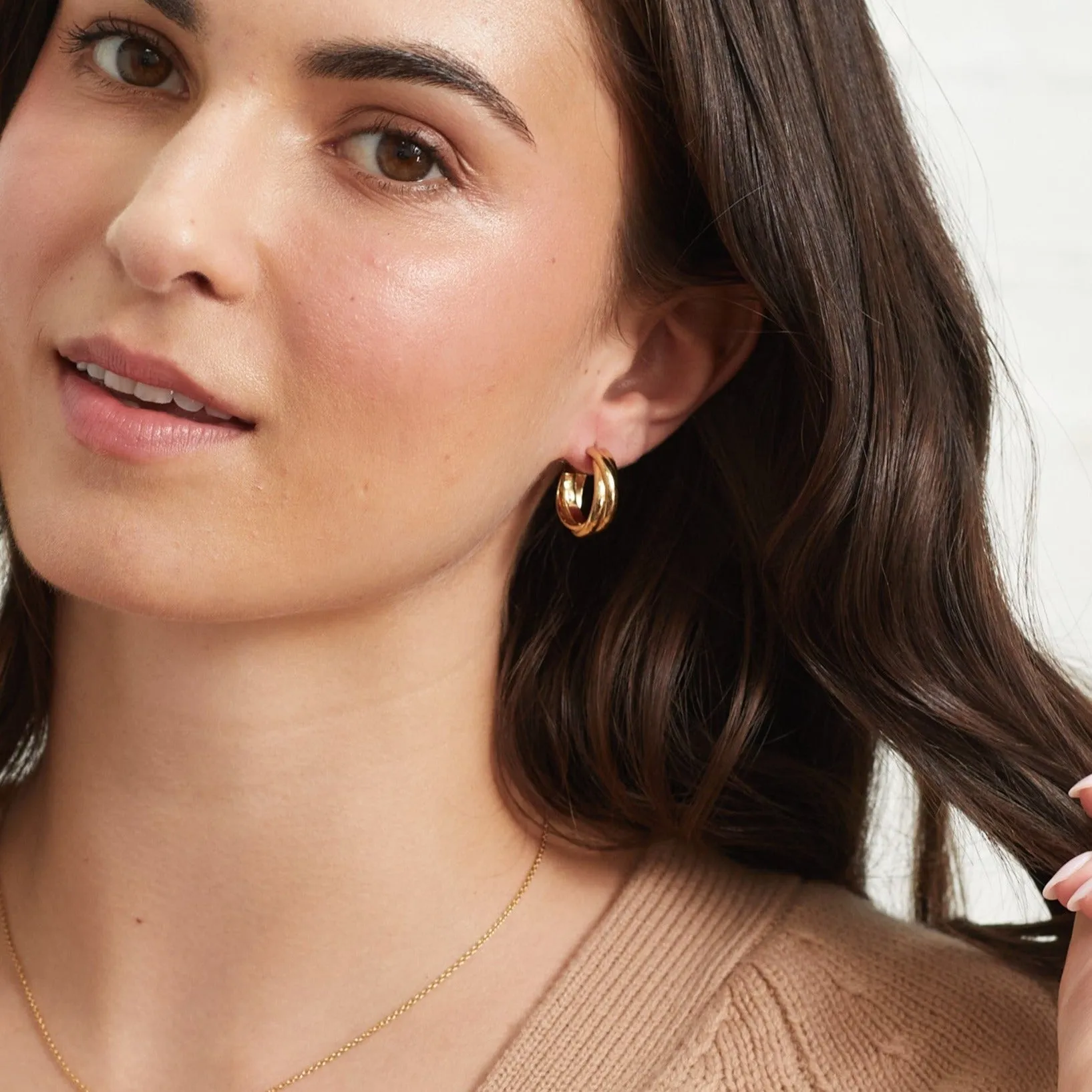 Knightsbridge Yellow Gold Vermeil Triple Hoop Earrings