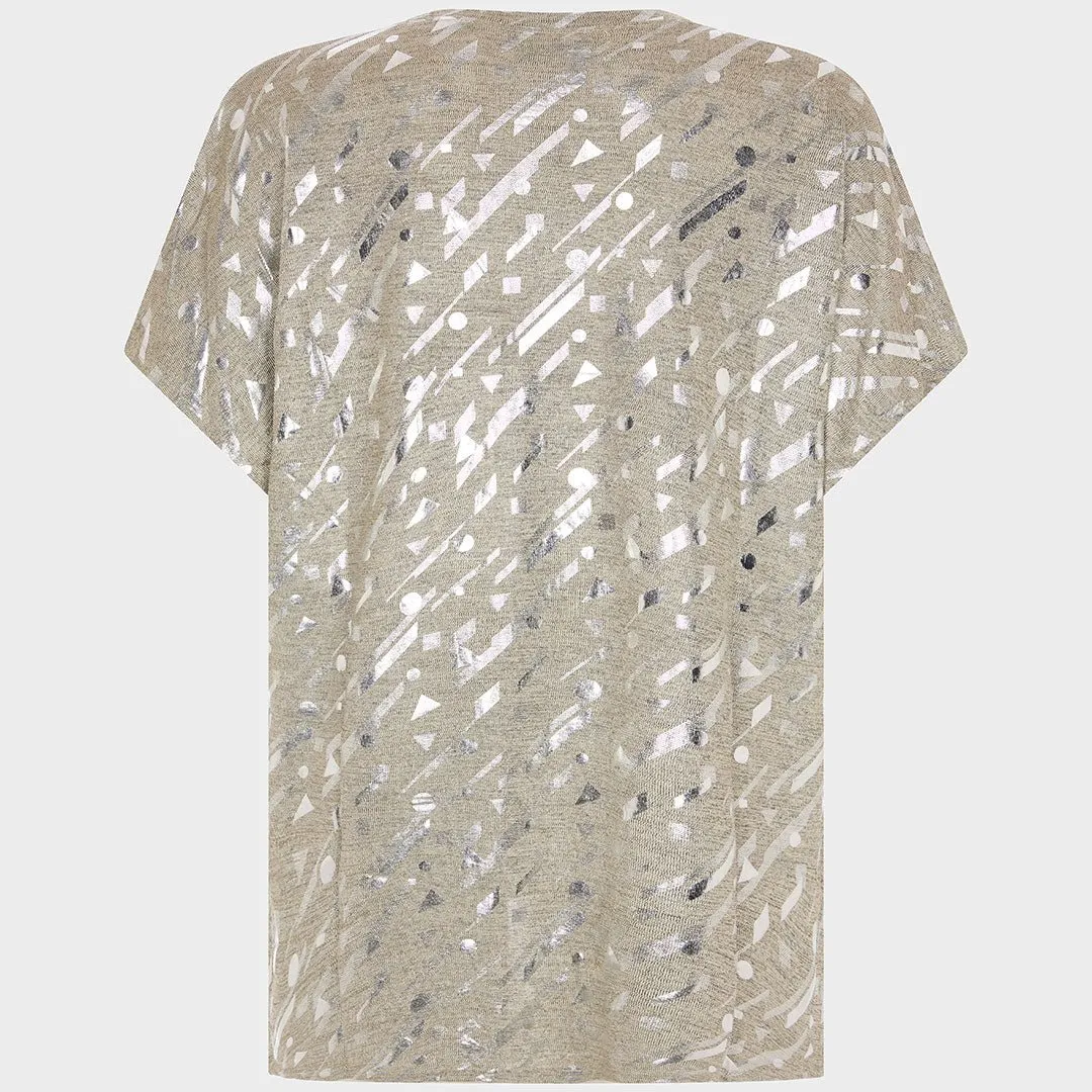 Ladies Foil Geometric Top