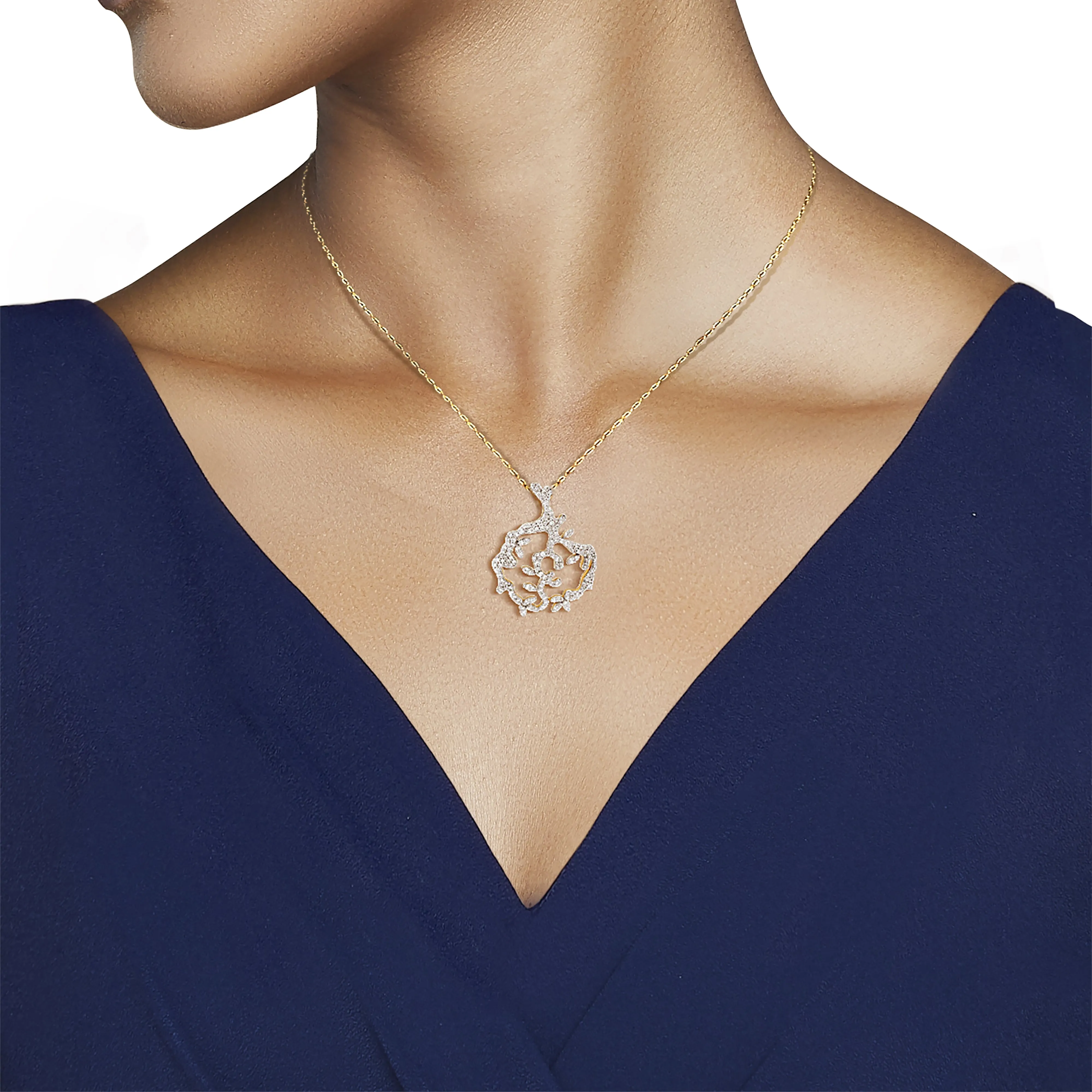 Lady Earth Tendril Diamond Pendant