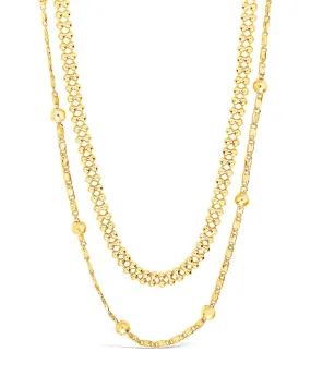 Layered Beaded Chain Necklace