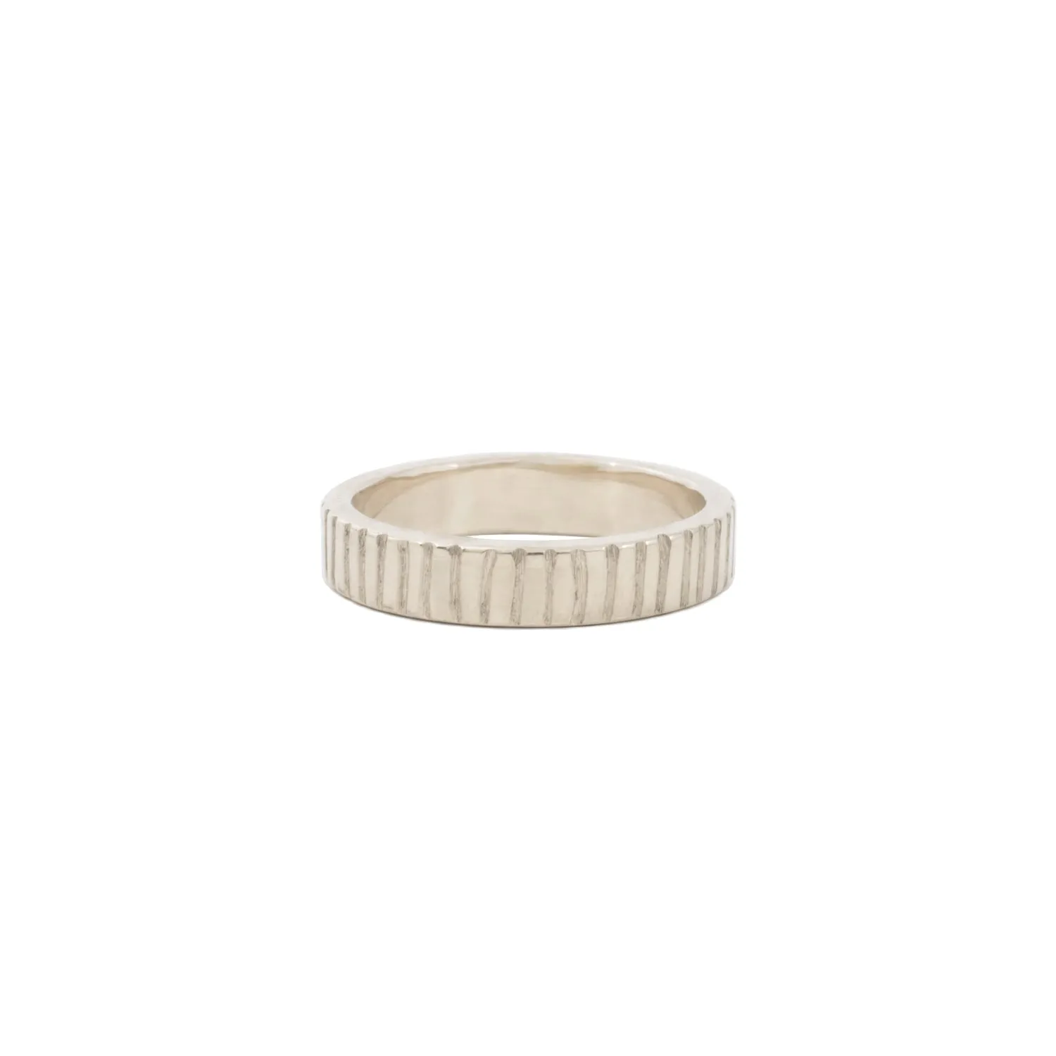 Linear 4mm gold wedding band