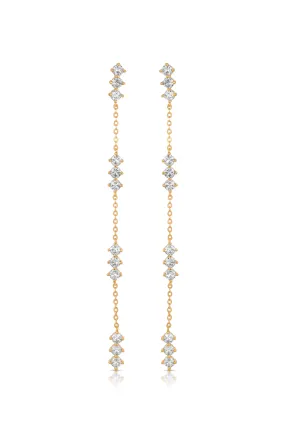 Linear Crystal Drop Earrings