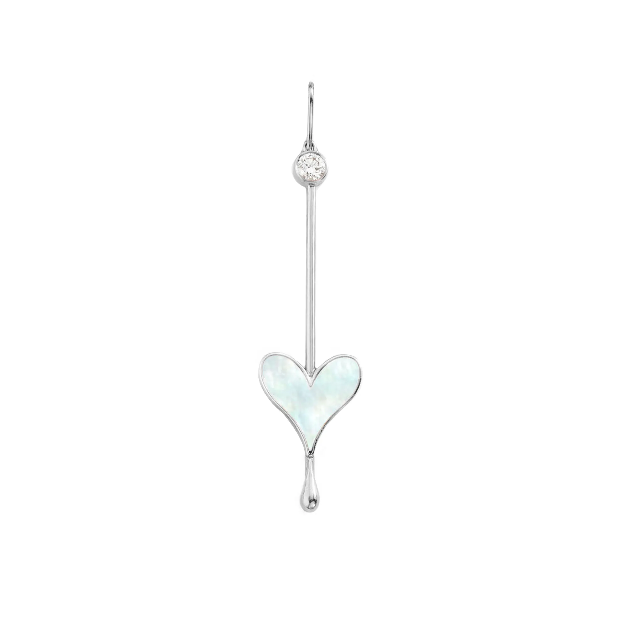 Love Wand Pendant in Sterling Silver and Mother-of-Pearl