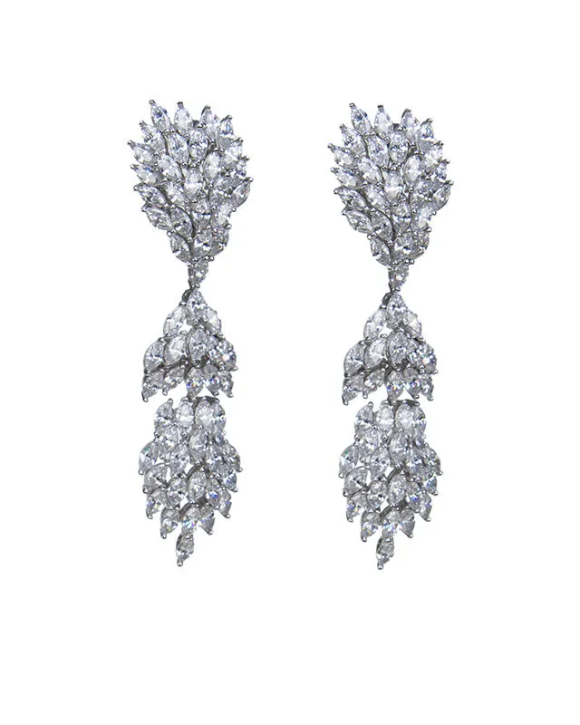 Marquis Cluster Drop Earrings
