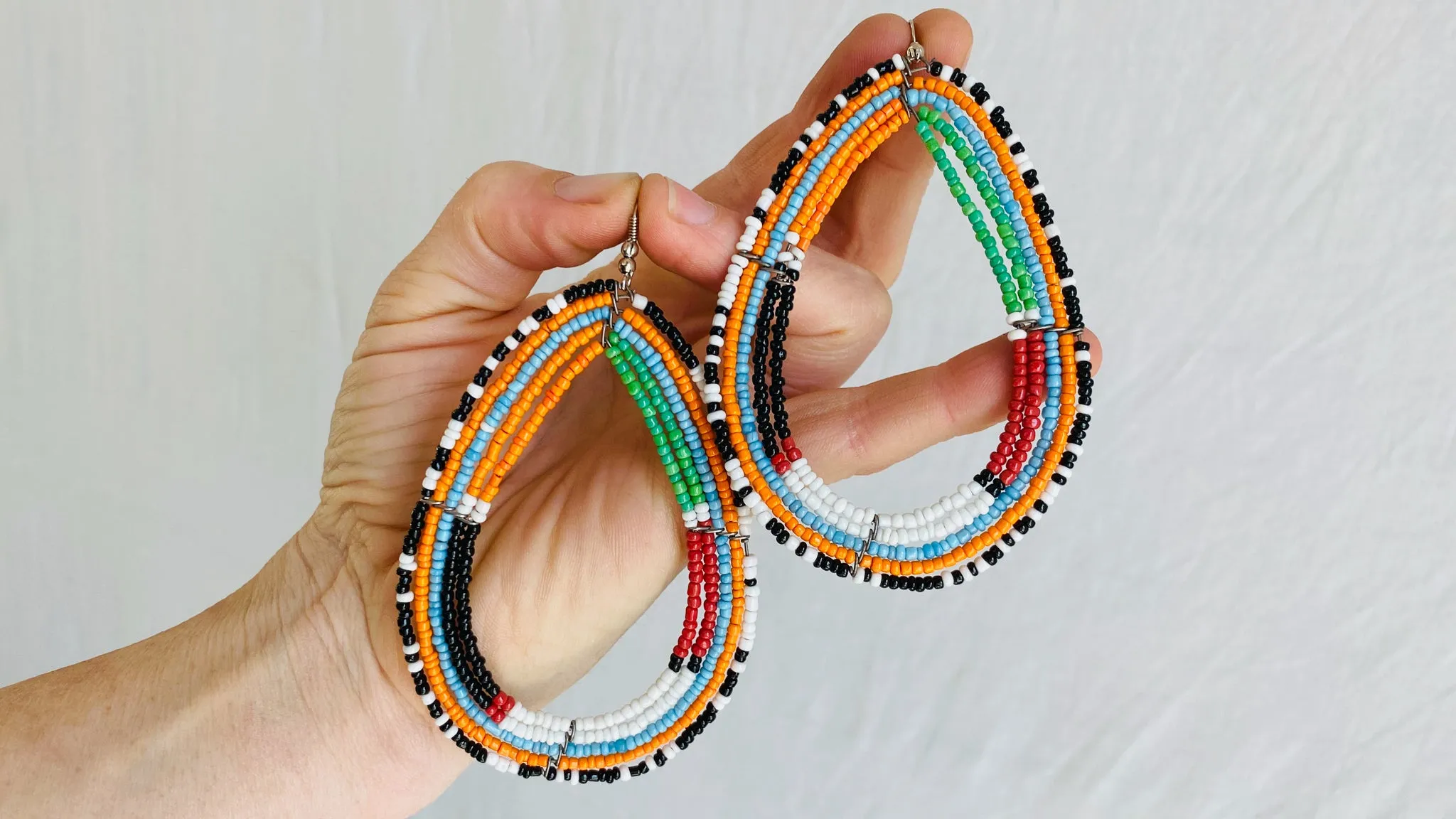 Masaai Beaded Earrings. Extra Large!! 0222