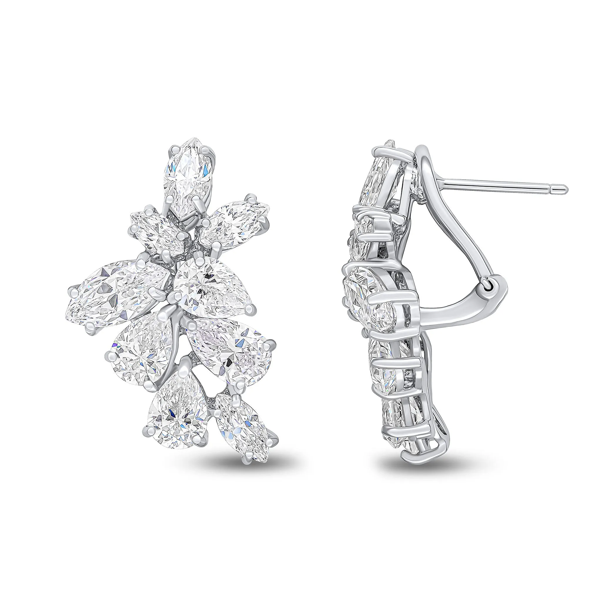 Mayfair Earrings (White/Rhodium)