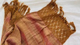 Oaxacan Rebozo Shawl. Fancy Fringe Work. Santa María Tlahuitoltepec