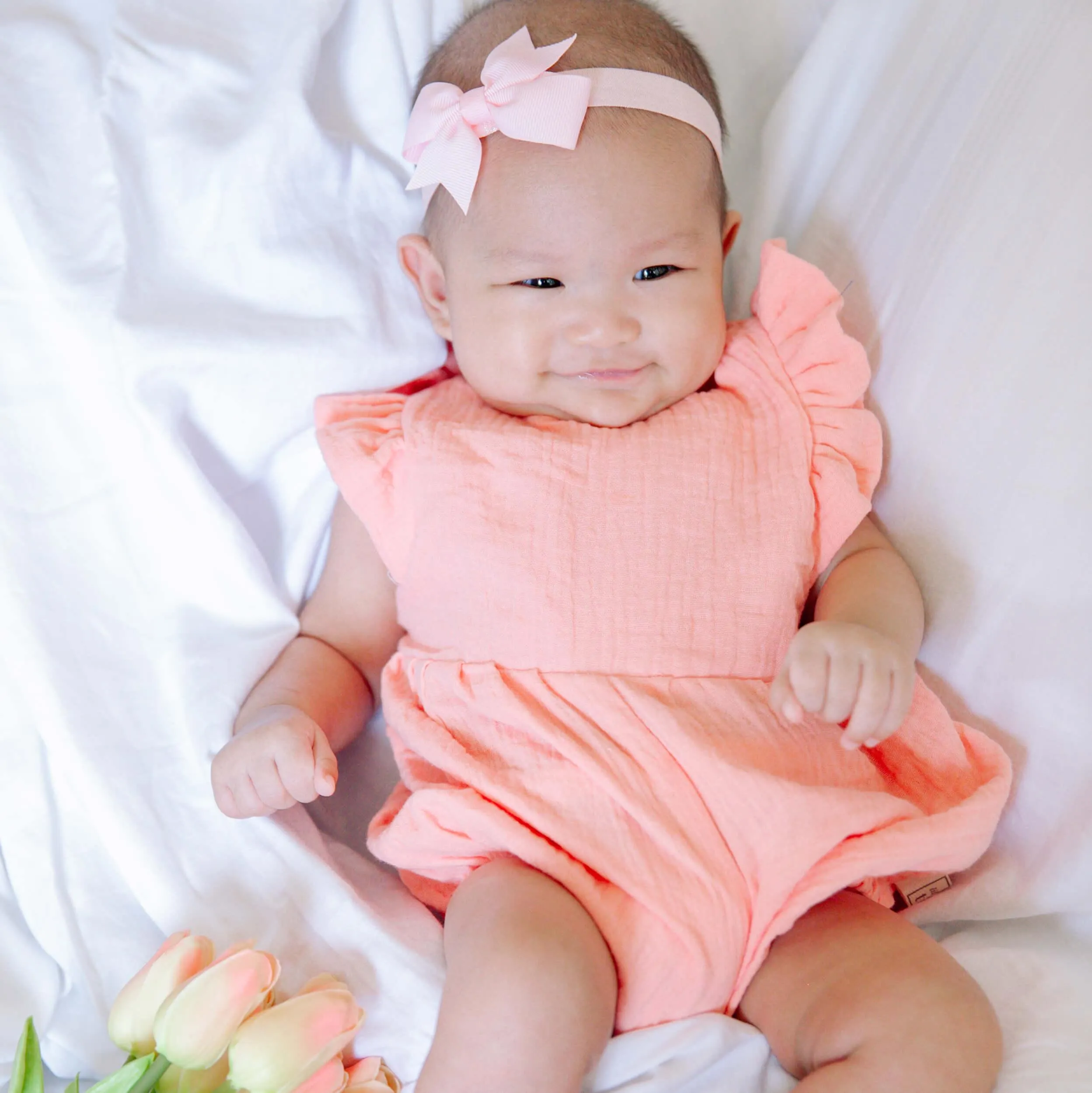 Orchid Playsuit - Ruffle Sleeves in Merry Pastel Hexagon