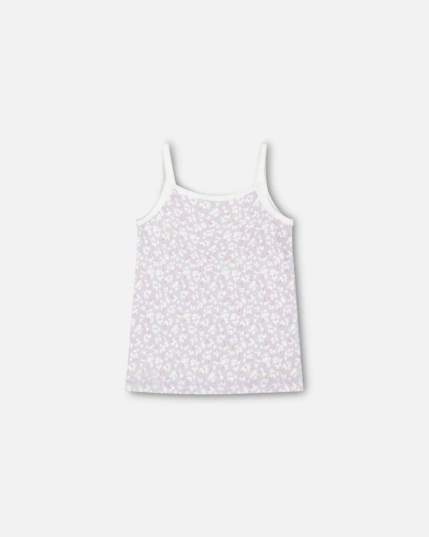 Organic Cotton Tank Top Lilac Printed Little Flowers