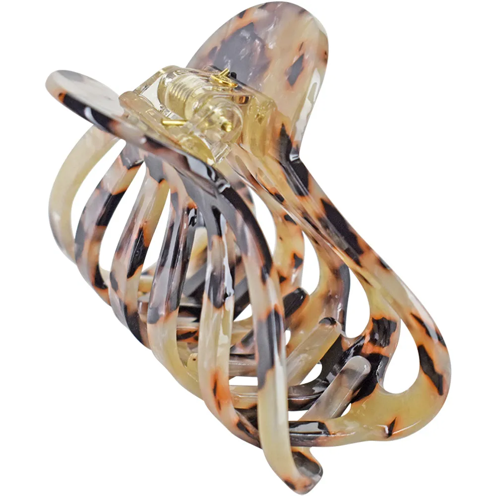 Parisian White Tortoise Fan Hair Claw Clip