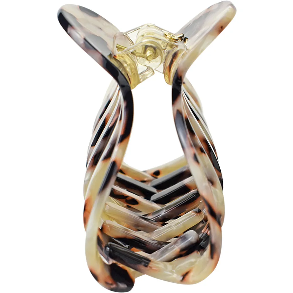 Parisian White Tortoise Fan Hair Claw Clip