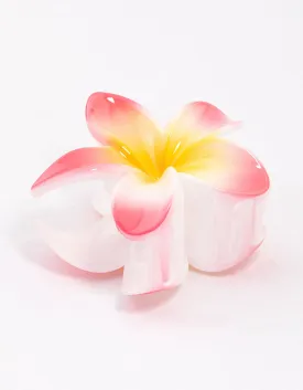 Pink Frangipani Hair Claw Clip
