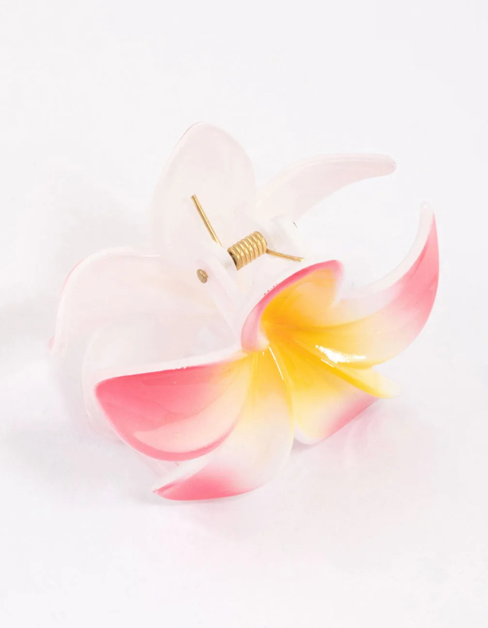 Pink Frangipani Hair Claw Clip