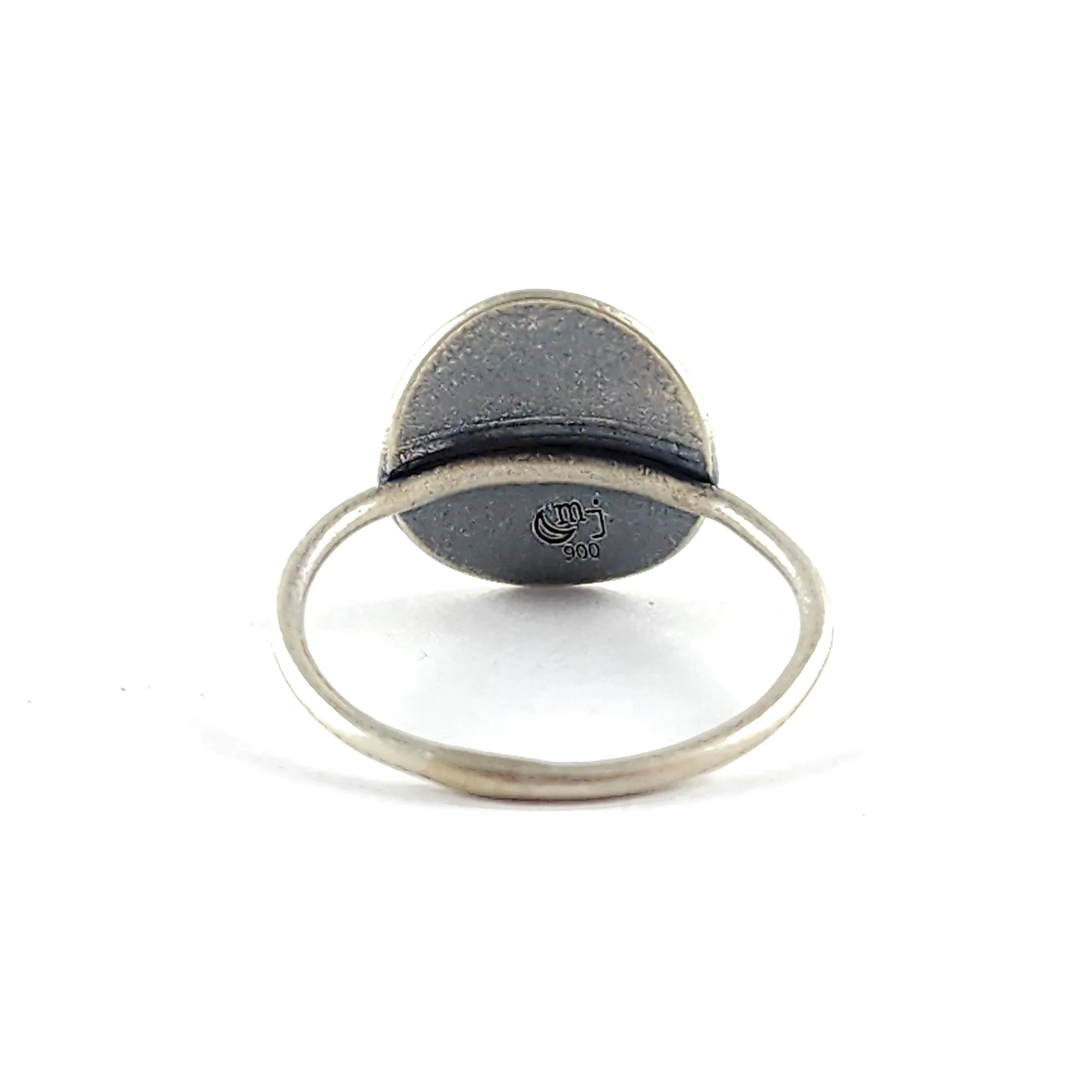Recycled Coin Silver Mystic Tattoo Engraved Stacking Ring