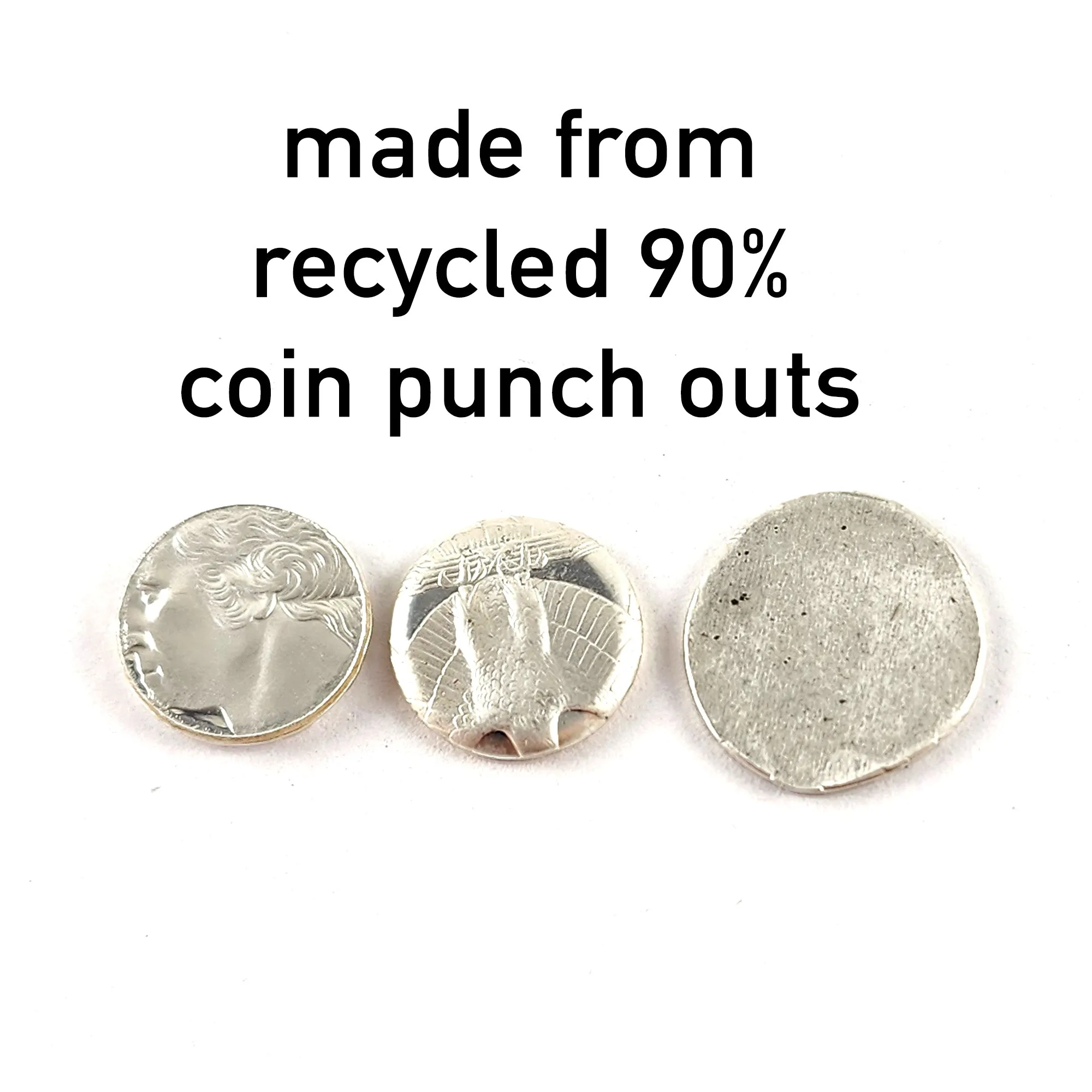 Recycled Coin Silver Mystic Tattoo Engraved Stacking Ring