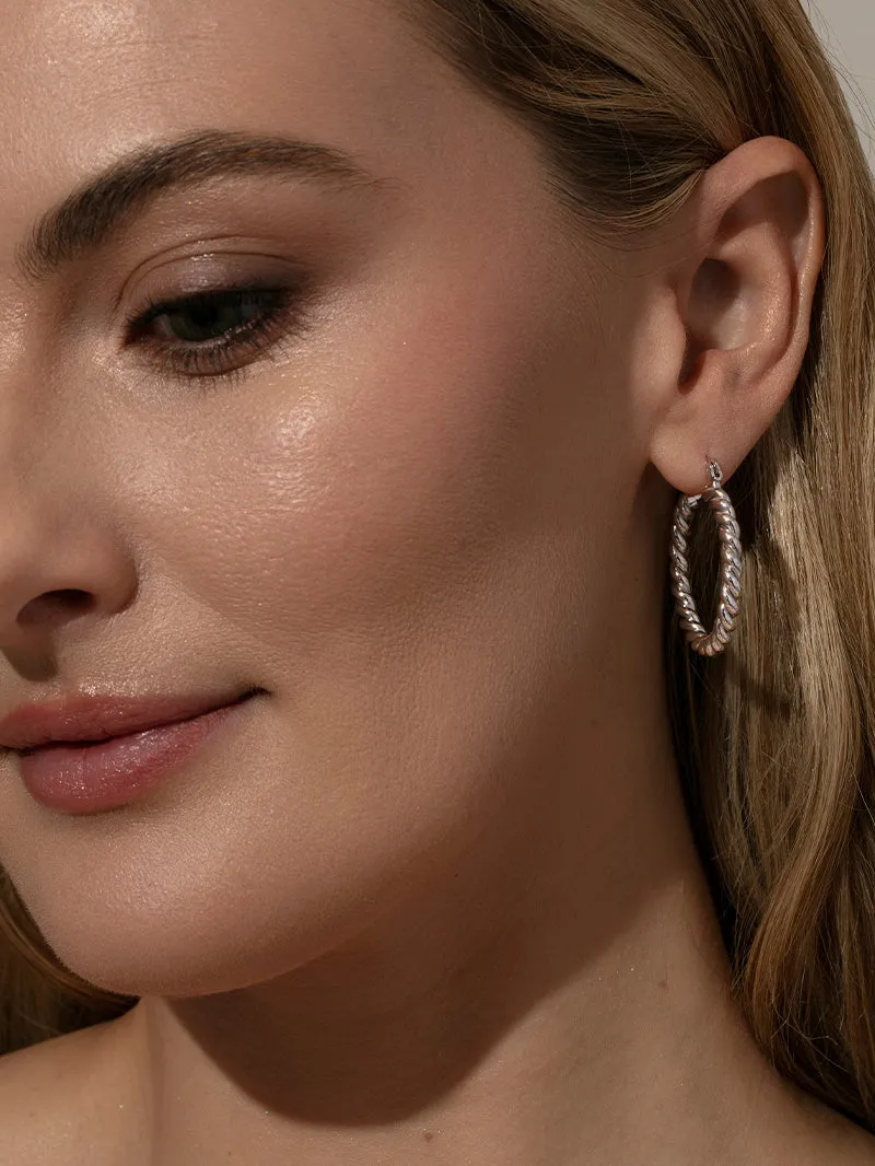 Rope Twist Hoop Earrings
