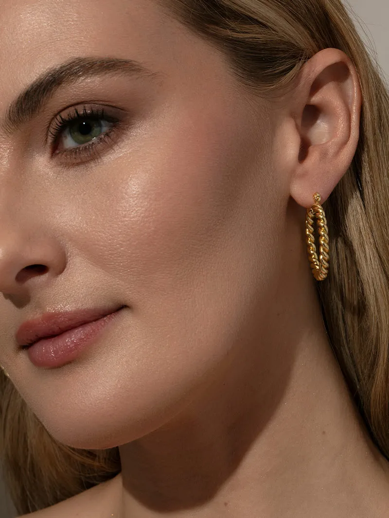 Rope Twist Hoop Earrings