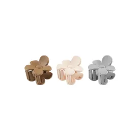 Rylee   Cru Flower Clip Set - Shell-Dusty Blue-Saddle