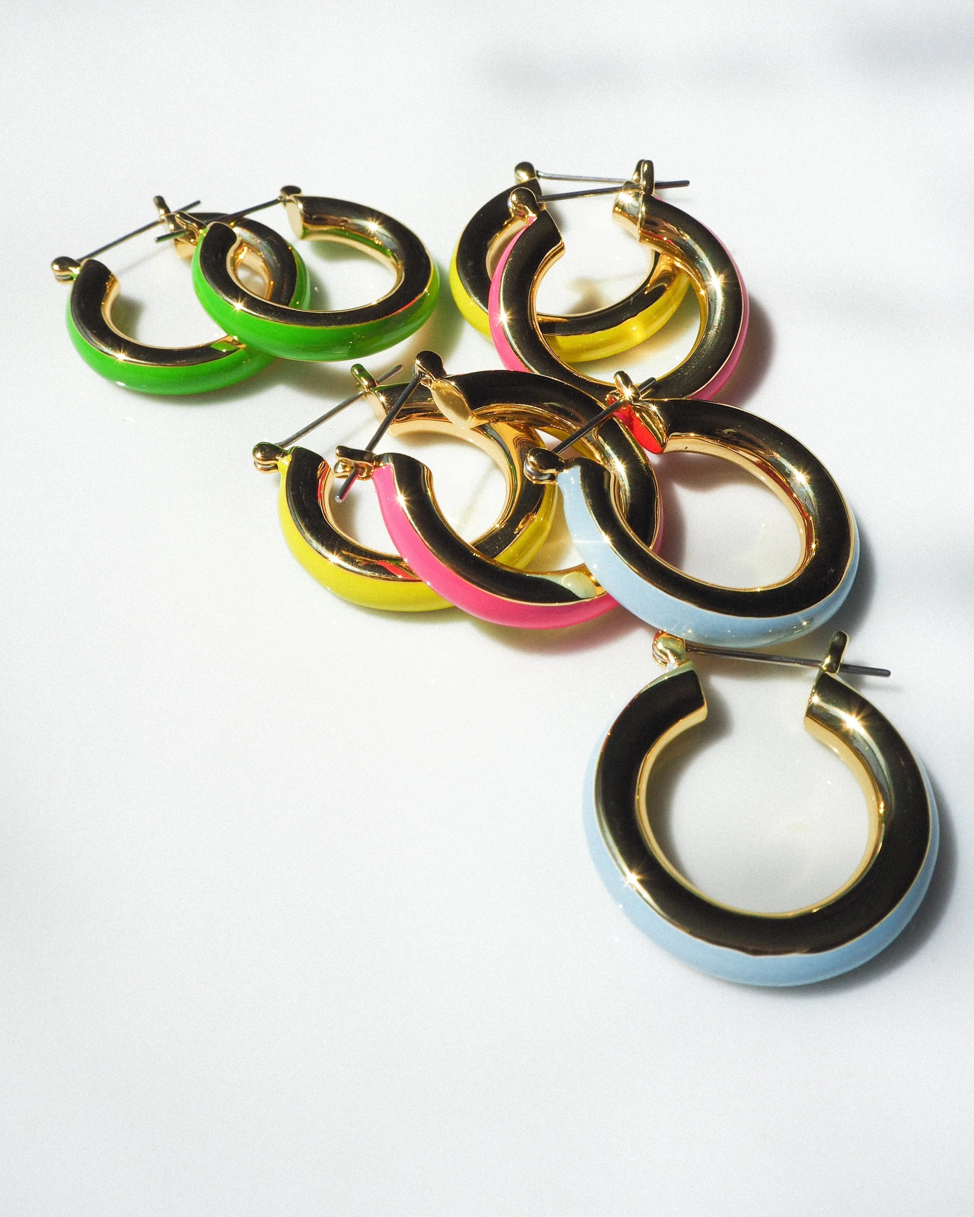 Stripe Baby Amalfi Hoops- Baby Blue- Gold