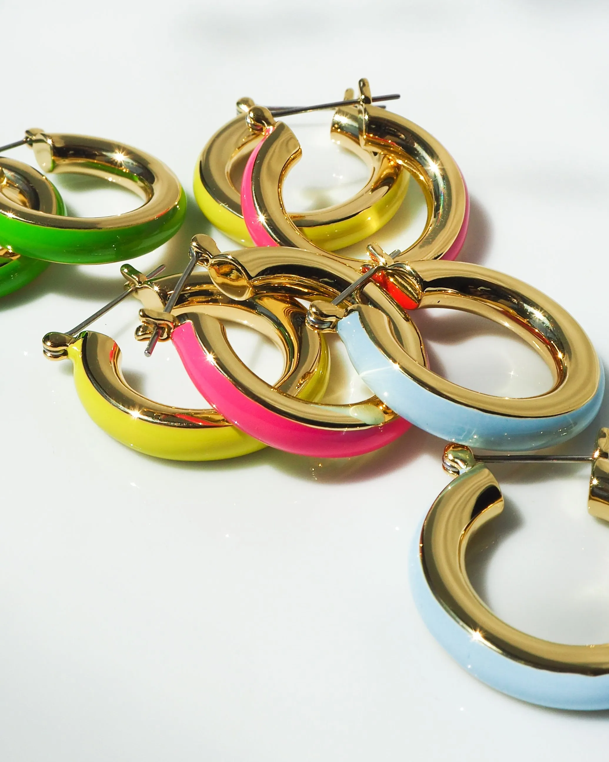 Stripe Baby Amalfi Hoops- Baby Blue- Gold