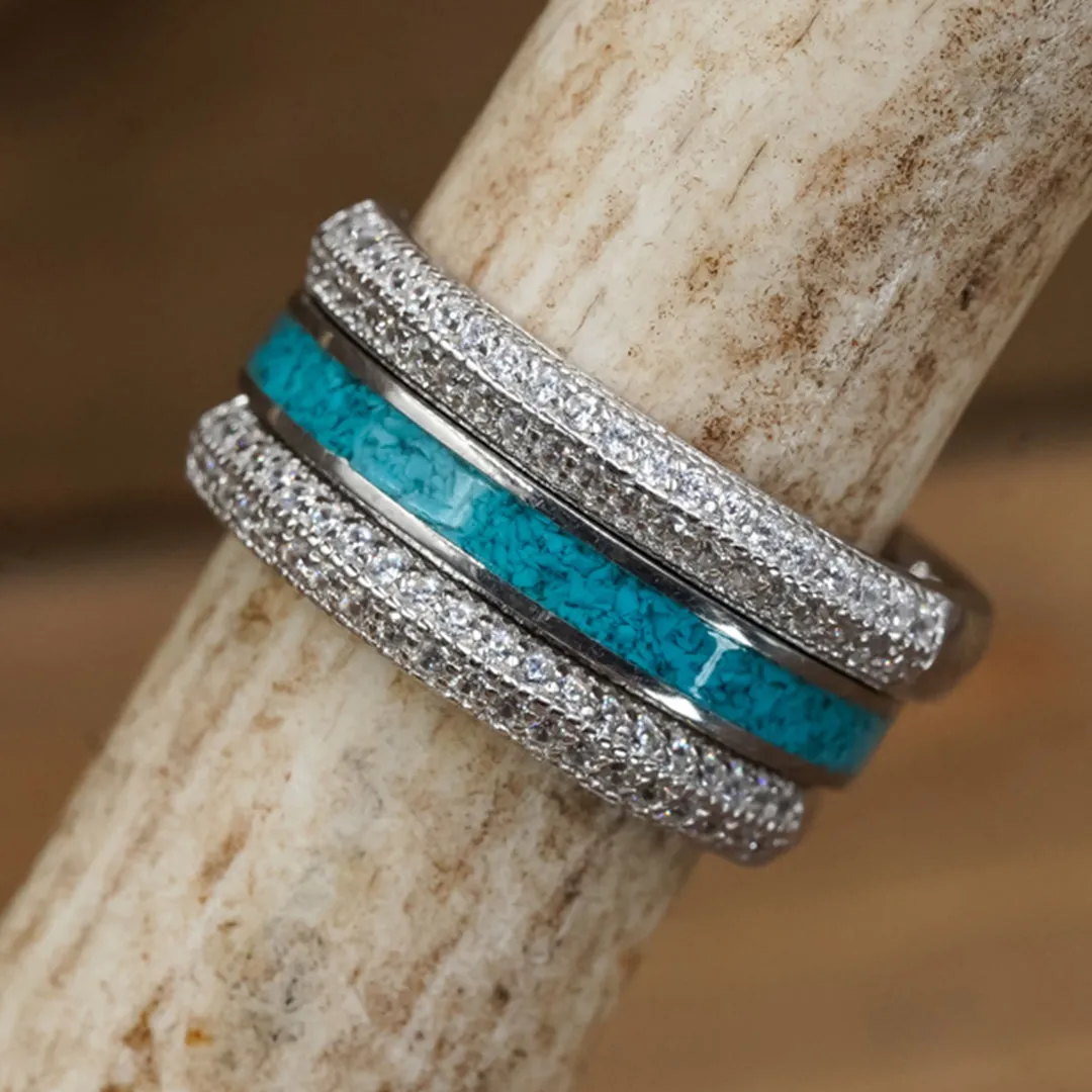 The Two Row CZ Stacking Ring